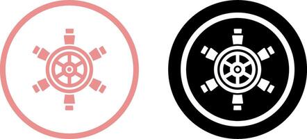 Ship Wheel Icon Design vector