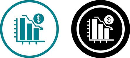 Chart Down Icon Design vector