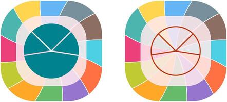 tarta gráfico análisis icono diseño vector