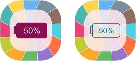 Unique Half Battery Icon Design vector