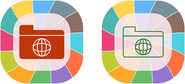 Unique Network Folder Icon Design vector