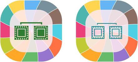 Unique Processors Connected Icon Design vector