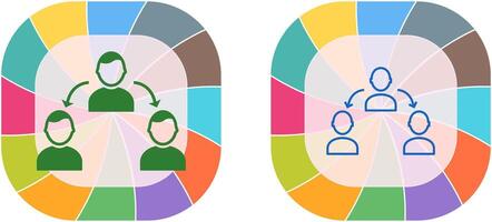 Unique Connected Profiles Icon Design vector