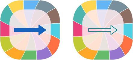 Unique Right Arrow Icon Design vector