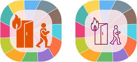 Unique Running from Fire Icon Design vector