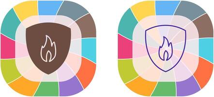 Unique Fire Shield Icon Design vector