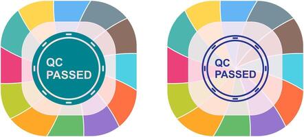 Unique QC Passed Icon Design vector