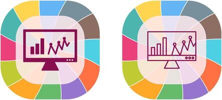 Online Stats Icon Design vector