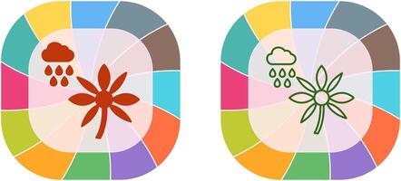 Flower with rain Icon Design vector