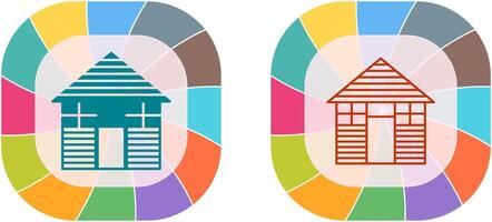 Wood Cabin Icon Design vector