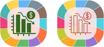 Chart Down Icon Design vector