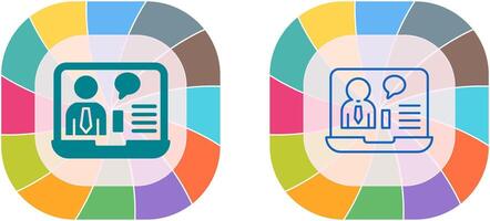 Online Job Interview Icon Design vector
