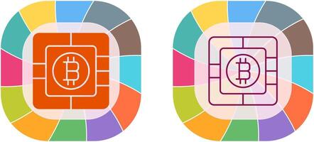 Bitcoin Chip Icon Design vector