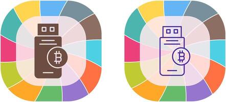 Bitcoin Usb Device Icon Design vector