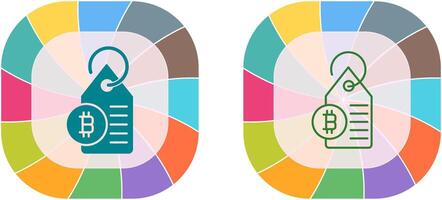 Bitcoin Label Tag Icon Design vector