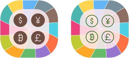 moneda símbolos icono diseño vector