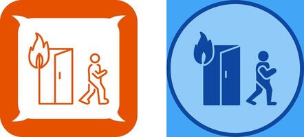 Unique Running from Fire Icon Design vector