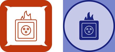 Unique Fire in Socket Icon Design vector