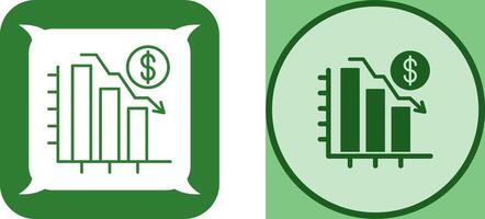 Chart Down Icon Design vector