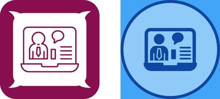 Online Job Interview Icon Design vector