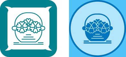 Flower Basket Icon Design vector