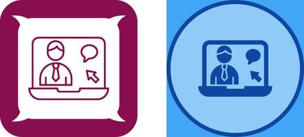 Online Interview Icon Design vector
