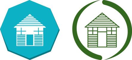 Wood Cabin Icon Design vector