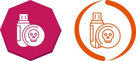 Infected Usb Drive Icon Design vector