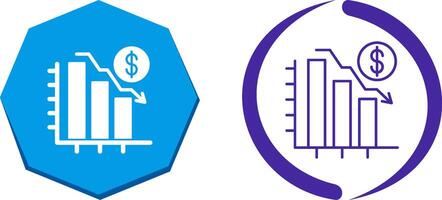 Chart Down Icon Design vector
