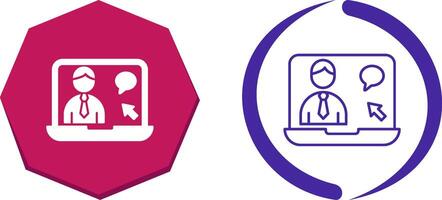 Online Interview Icon Design vector
