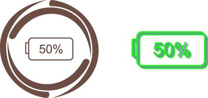 Unique Half Battery Icon Design vector