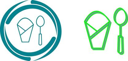 Spoon and Napkin Icon Design vector