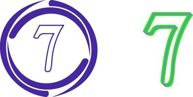 Number Seven Icon Design vector