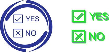 Yes No Option Icon Design vector