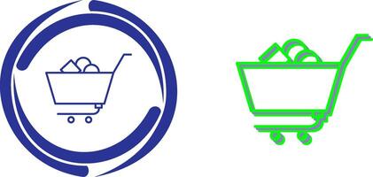 Unique Shopping Cart II Icon Design vector