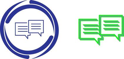Unique Two Chat Bubbles Icon Design vector