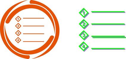 Unique Numbered list Icon Design vector