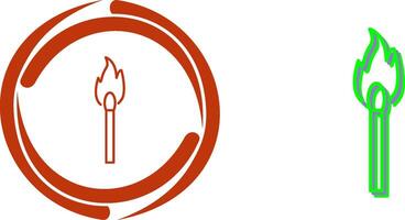 Unique Lit Matchstick Icon Design vector
