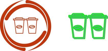 Two Coffees Icon Design vector