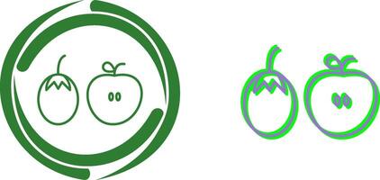 Fruits and VVegetables Icon Design vector