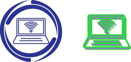 Connected Laptop Icon Design vector