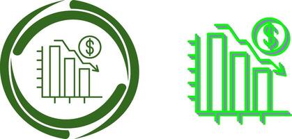 Chart Down Icon Design vector
