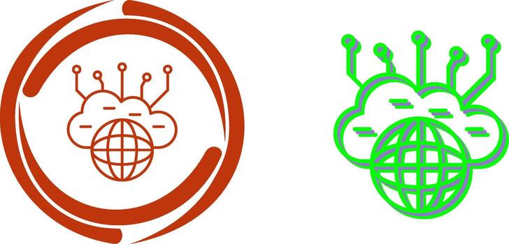 informática nube icono diseño vector