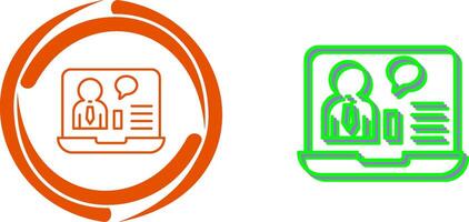 Online Job Interview Icon Design vector