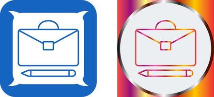 Briefcase and Pen Icon Design vector