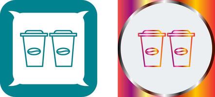 Two Coffees Icon Design vector