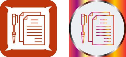 Unique Documents and Pen Icon Design vector