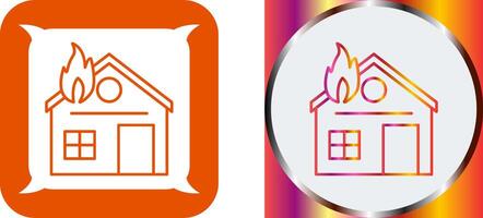 único casa en fuego icono diseño vector