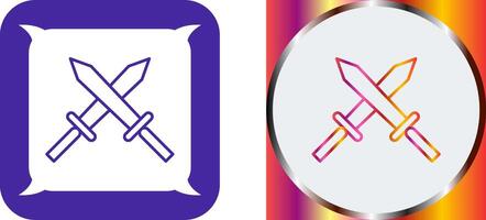 Unique Two Swords Icon Design vector