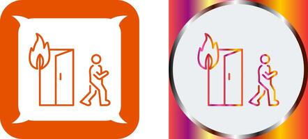 Unique Running from Fire Icon Design vector